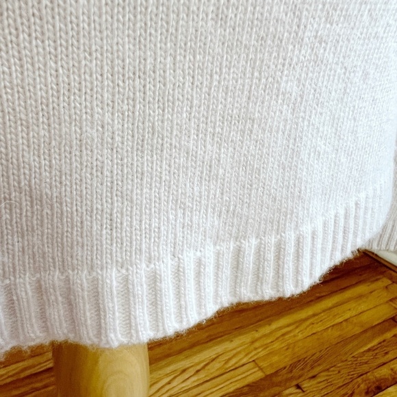 BENEDETTA B. Made in Italy Merino Wool Cashmere Ivory Classic Tunic Sweater L - Picture 7 of 11